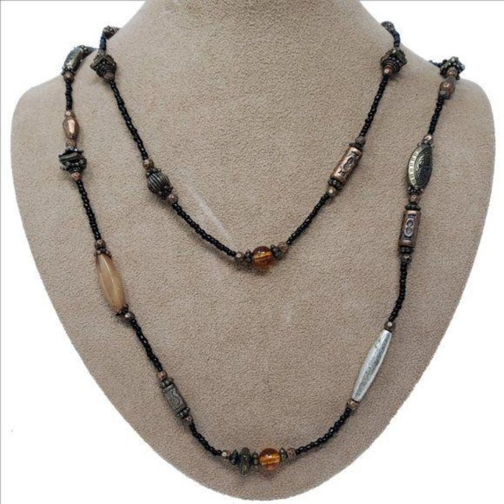 ESMOR Dual Strand Beaded Necklace